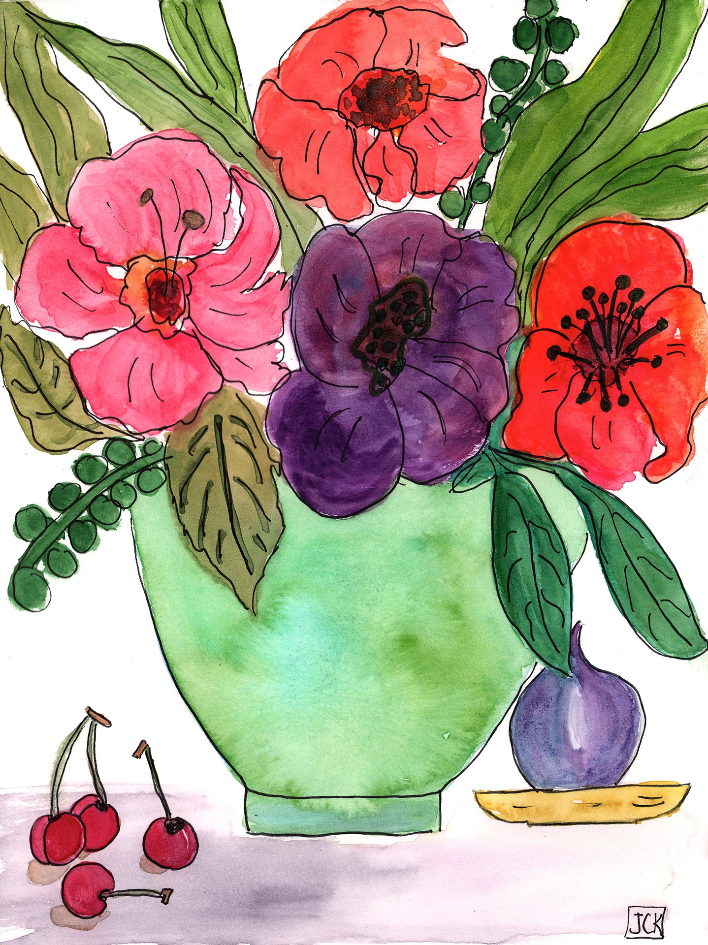 Flour Blossoms with Cherries