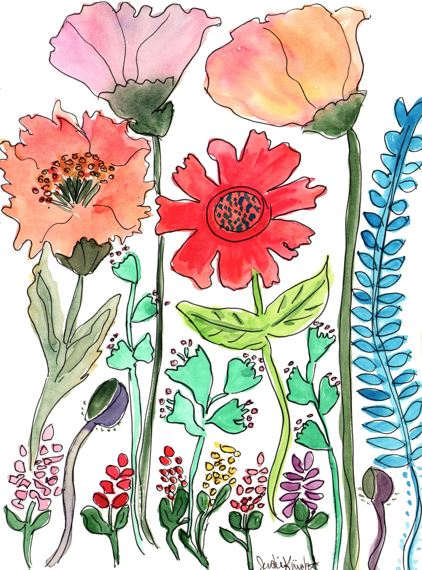 Poppies Dancing in the Breeze