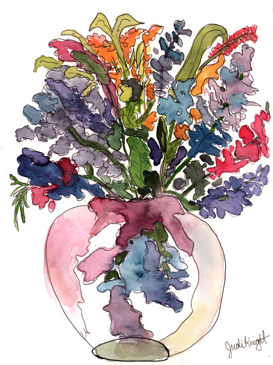 Vase of Garden Flowers