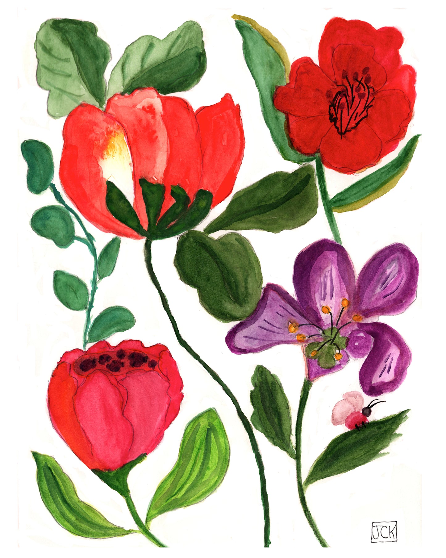 Four Colorful Blossoms